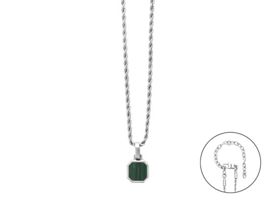 Collier 4US: Cesare Paciotti Homme in Acier Malachite 4UCL8533 - 4UCL8533
